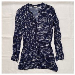 Splendid Lightweight Long Sleeve Button Front Drawstring Shirt Dress | A60